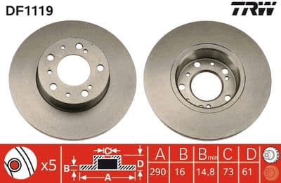 Disco de freno TRW DF1119