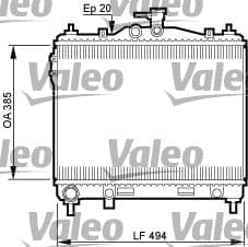 Radiador, refrigeración del motor VALEO 734912