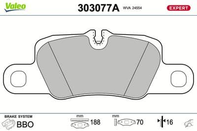 Juego de balatas de freno VALEO 303077A