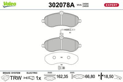 Juego de balatas de freno VALEO 302078A
