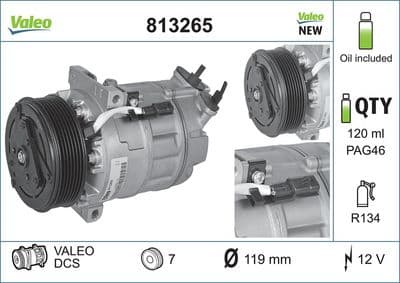 Compresor, aire acondicionado VALEO 813265