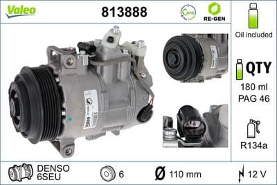 Compresor, aire acondicionado VALEO 813888