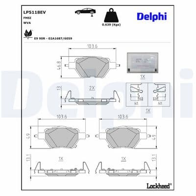 Juego de balatas de freno DELPHI LP5118EV