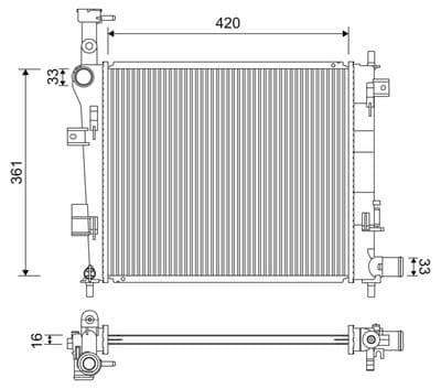 Radiador, refrigeración del motor VALEO 701223