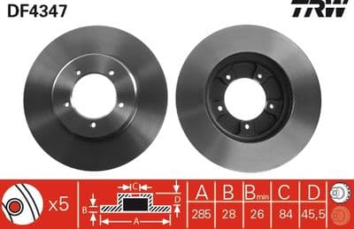 Disco de freno TRW DF4347