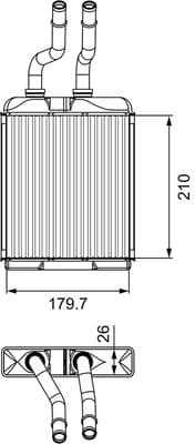 Radiador de calefacción, calefacción interior VALEO 812278