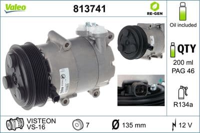 Compresor, aire acondicionado VALEO 813741