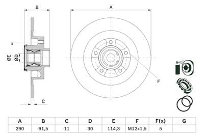 Disco de freno BOSCH 0 986 479 F42