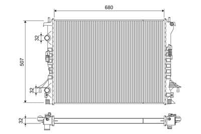 Radiador, refrigeración del motor VALEO 701240