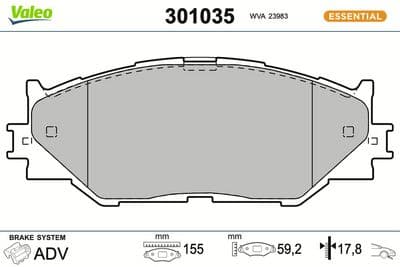 Juego de balatas de freno VALEO 301035