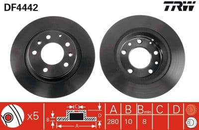 Disco de freno TRW DF4442