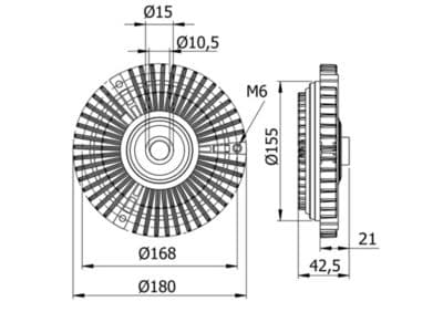 Acoplamiento, ventilador del radiador MAHLE CFC 72 000S