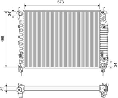 Radiador, refrigeración del motor VALEO 701361