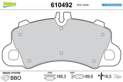 Juego de balatas de freno VALEO 610492