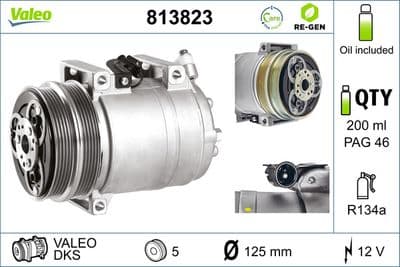 Compresor, aire acondicionado VALEO 813823