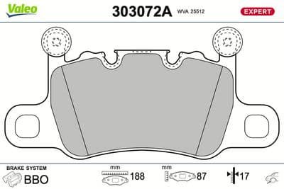 Juego de balatas de freno VALEO 303072A