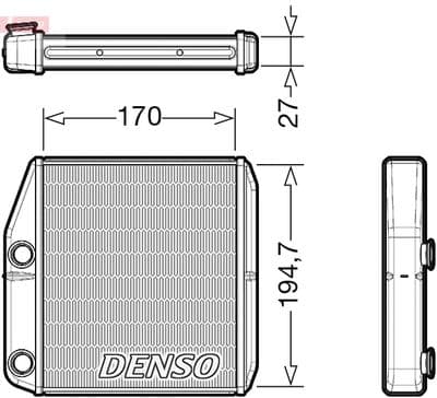 Radiador de calefacción, calefacción interior DENSO DRR09101