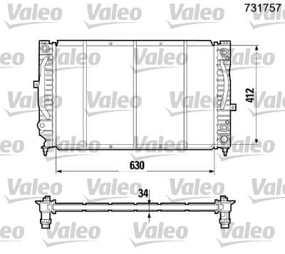 Radiador, refrigeración del motor VALEO 731757