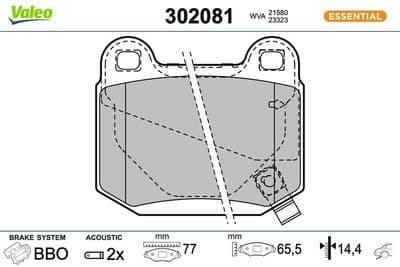 Juego de balatas de freno VALEO 302081