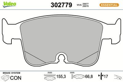 Juego de balatas de freno VALEO 302779