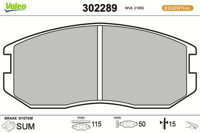 Juego de balatas de freno VALEO 302289