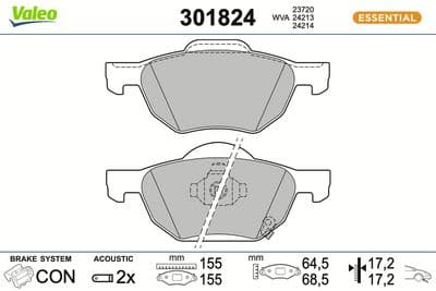 Juego de balatas de freno VALEO 301824