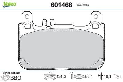 Juego de balatas de freno VALEO 601468
