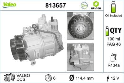 Compresor, aire acondicionado VALEO 813657