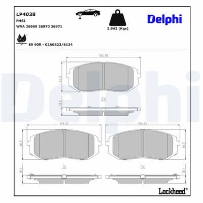 Juego de balatas de freno DELPHI LP4038