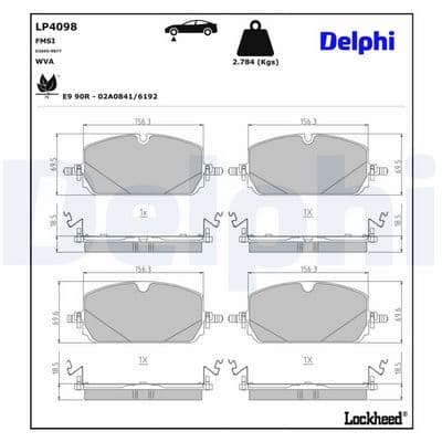 Juego de balatas de freno DELPHI LP4098