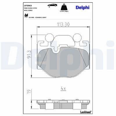 Juego de balatas de freno DELPHI LP3963