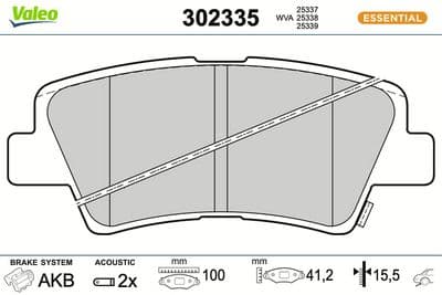 Juego de balatas de freno VALEO 302335