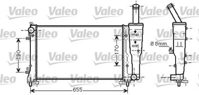Radiador, refrigeración del motor VALEO 734458