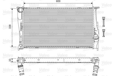 Radiador, refrigeración del motor VALEO 701601