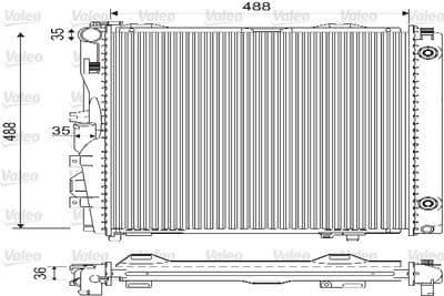 Radiador, refrigeración del motor VALEO 733134