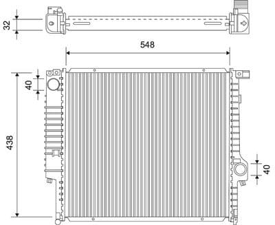 Radiador, refrigeración del motor VALEO 701754