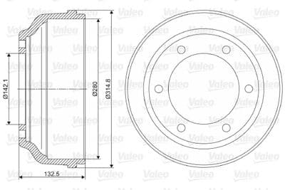 Tambor de freno VALEO 237015