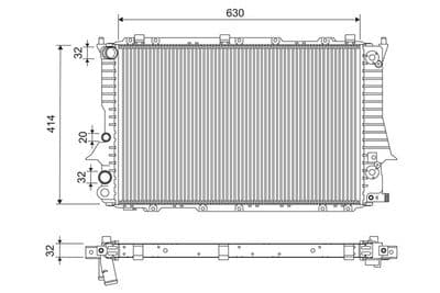 Radiador, refrigeración del motor VALEO 701260