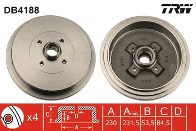 Tambor de freno TRW DB4188