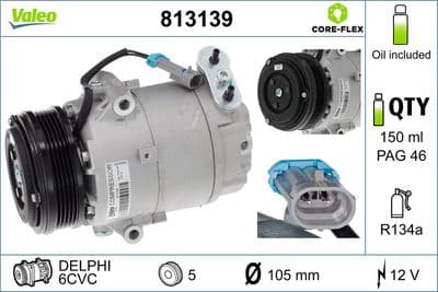 Compresor, aire acondicionado VALEO 813139