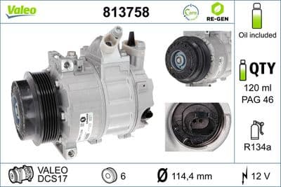 Compresor, aire acondicionado VALEO 813758