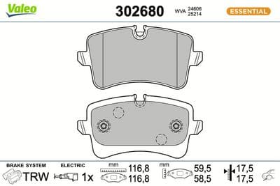 Juego de balatas de freno VALEO 302680