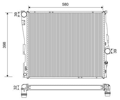 Radiador, refrigeración del motor VALEO 701200
