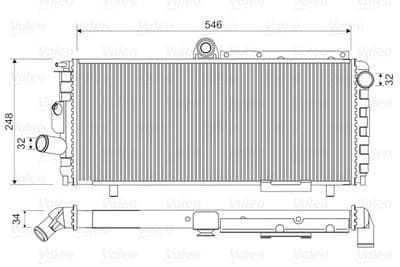 Radiador, refrigeración del motor VALEO 810948