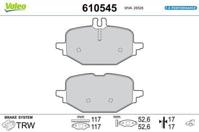 Juego de balatas de freno VALEO 610545
