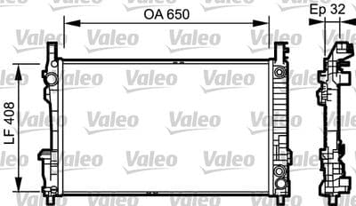 Radiador, refrigeración del motor VALEO 734379