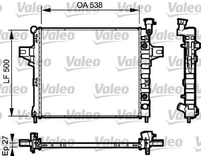 Radiador, refrigeración del motor VALEO 735051