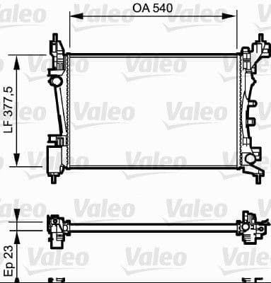 Radiador, refrigeración del motor VALEO 735042