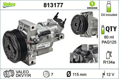 Compresor, aire acondicionado VALEO 813177