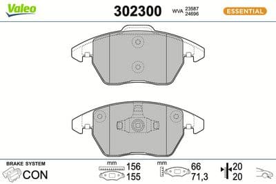Juego de balatas de freno VALEO 302300